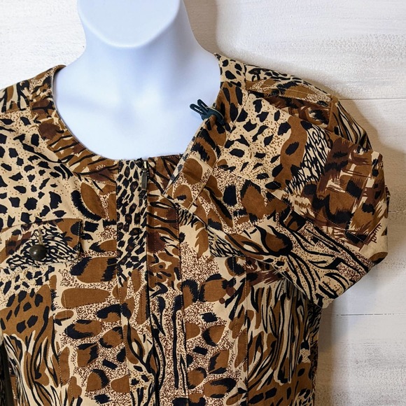 Westbound Animal Print 3/4 Sleeve Boxy Crew Neck Jacket Women's Size Large - Picture 6 of 8